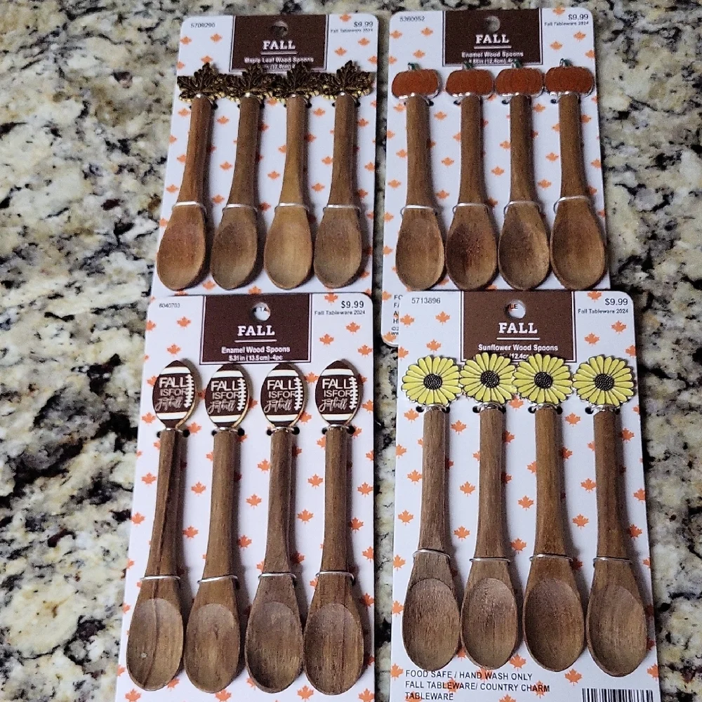 Wooden Spoons Set Fall Theme